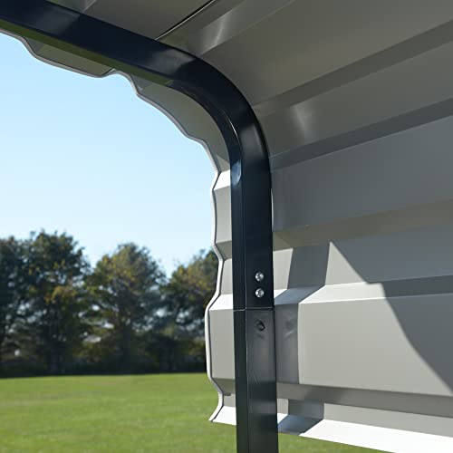 Arrow Shed 12' X 29' X 9' Galvanized Steel Multi-Purpose Shade And Shelter Carport, 12' X 29' X 9', Charcoal #TOP2