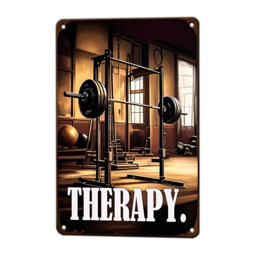 KIYOYO Fitness Therapy Gym Room Signs Vintage Fitness Room Wall Decoration For Home Workout Room Club Decor 8x12 Inch