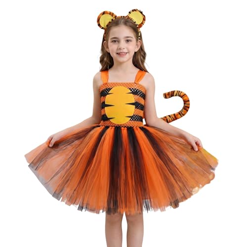 Robe à motifs animaux fille en coton doux pour déguisement et fête