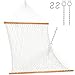 Lazy Daze Hammocks Cotton Rope Double Hammock with Wood Spreader, Chains and Hooks, for Two Person, 450 Pounds Capacity, Natural