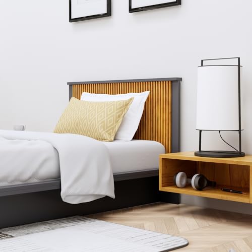 Image of Bniture Modern Low Height Single Size Bed Without Storage | Engineered Wood Platform Bed Headboard | Bed King Size Wooden Cot Double Bed for Bedroom 3 Year Warranty (Slate Grey & Giant Wood)