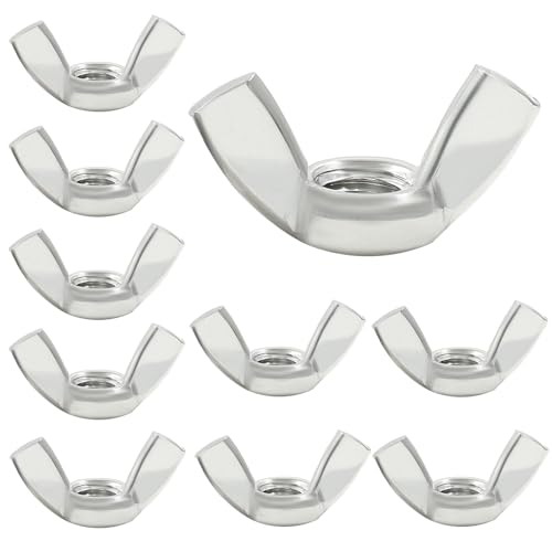 Waziaqoc M10 Wing Nuts, 10 Pcs, 304 Stainless Steel