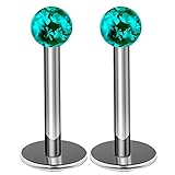 Piercing para Cartílago DE 16 g, 2 Unidades, con Forma de Lápiz, Bola de Labio de Monroe, Tragus, Broche de Serpiente, Hélice B2B2CC