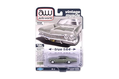 Modelo de coche 1965 SS 396 Willow Green Metallic 1/64 miniatura 3