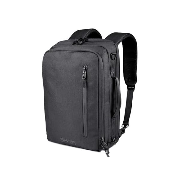 Kenneth Cole REACTION Parker 16" Polyester Tech Covertible Backpack/Briefcase, Black