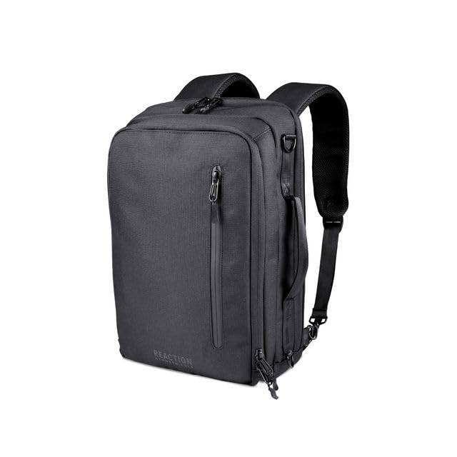 Kenneth Cole REACTION Parker 16" Polyester Tech Covertible Backpack/Briefcase, Black
