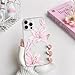 NITITOP Compatible with iPhone 14 Pro Max Case Clear Cute Butterfly Lily Flower Floral Pattern for Women Girls Full Camera Lens Clear Slim Shockproof Protective Phone Cover - Pink