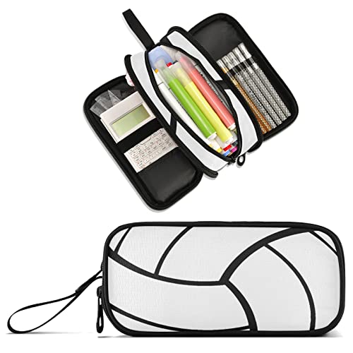 Image of Volleyball Large Capacity Pencil Case Pencil Pouch Pen Box | 3 Compartment Large Storage Pencil Bag for Adults School Office Teen Girl Boy Men Women
