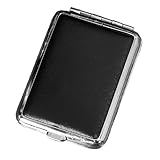 Match Box Porta cerillas de Metal portátil de 1, 8 x 2, 6 x 0, 6 Pulgadas con Placa de fricción Soporte Impermeable para cerillas con Superficie de Cuero Negro - Matchstick
