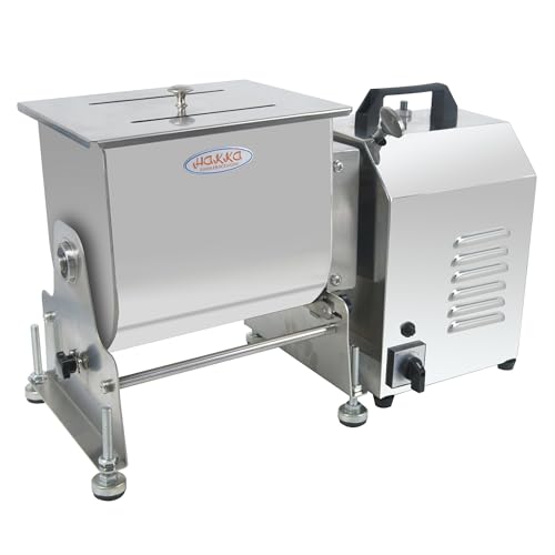 Image of Hakka 30lb /15L Electric Meat Mixer, Stainless Steel 20L Capacity Tilt Tank Commercial Meat Mixer with Motor for Sausage Restaurant Food Processing Equipment