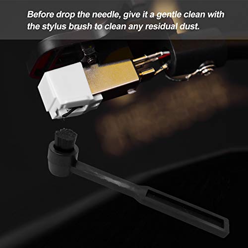 KKmoon 3 em 1 escova de limpeza para discos de veludo macio com escova pequena e escova de agulha pa