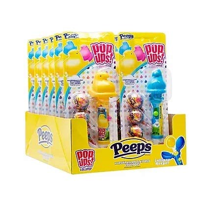 Amazon Com Flix Candy Easter Peeps Pop Ups Blister Cards W Chupa Chups Lollipops 12 Count Display Box Grocery Gourmet Food
