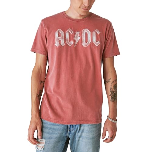 T-shirt ACDC Bolt pour homme coupe droite confortable anti déformation