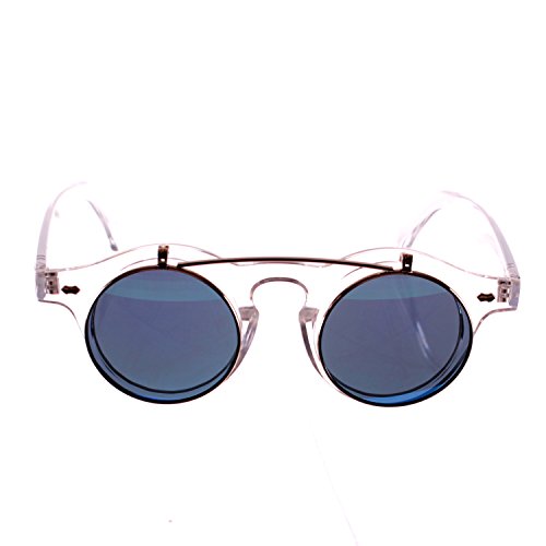 Clear Transparent Django Flip Up Sunglasses Iridium Lens