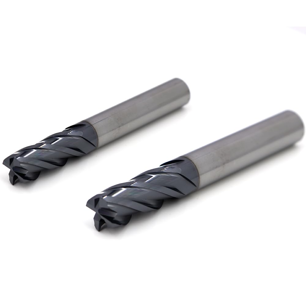 1pcs HRC60 Carbide Corner Radius End Mill 4Flute Metal Router Bit R0.5 R1 CNC R Bullnose Milling Cutter Tungsten Steel Tool(1R0.2xD4x50L,1Pieces)