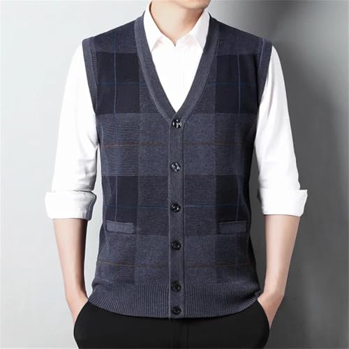 Men’S Autumn Winter V-Neck Slim Fit Sweater Vest, Fashion Knitted Cardigan, Casual Sweater for Men3