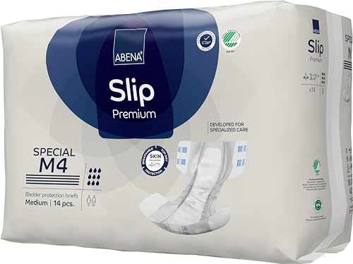 Image of Abena Classic Design Adult Diapers, Slip Special Premium Incontinence Briefs, Heavy Absorbency, Level 4, Medium, 56 Count