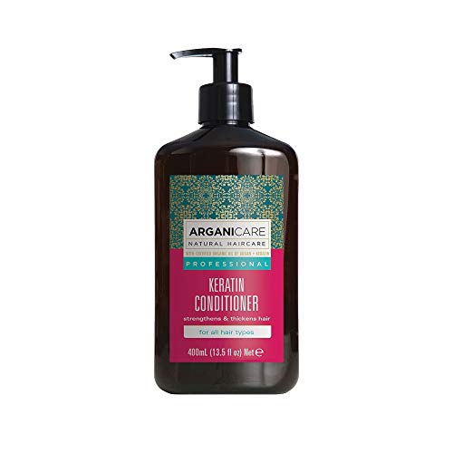 Arganicare Acondicionador fortalecedor de queratina con aceite de argán orgánico certificado y queratina para todo tipo de cabello, 35 ml