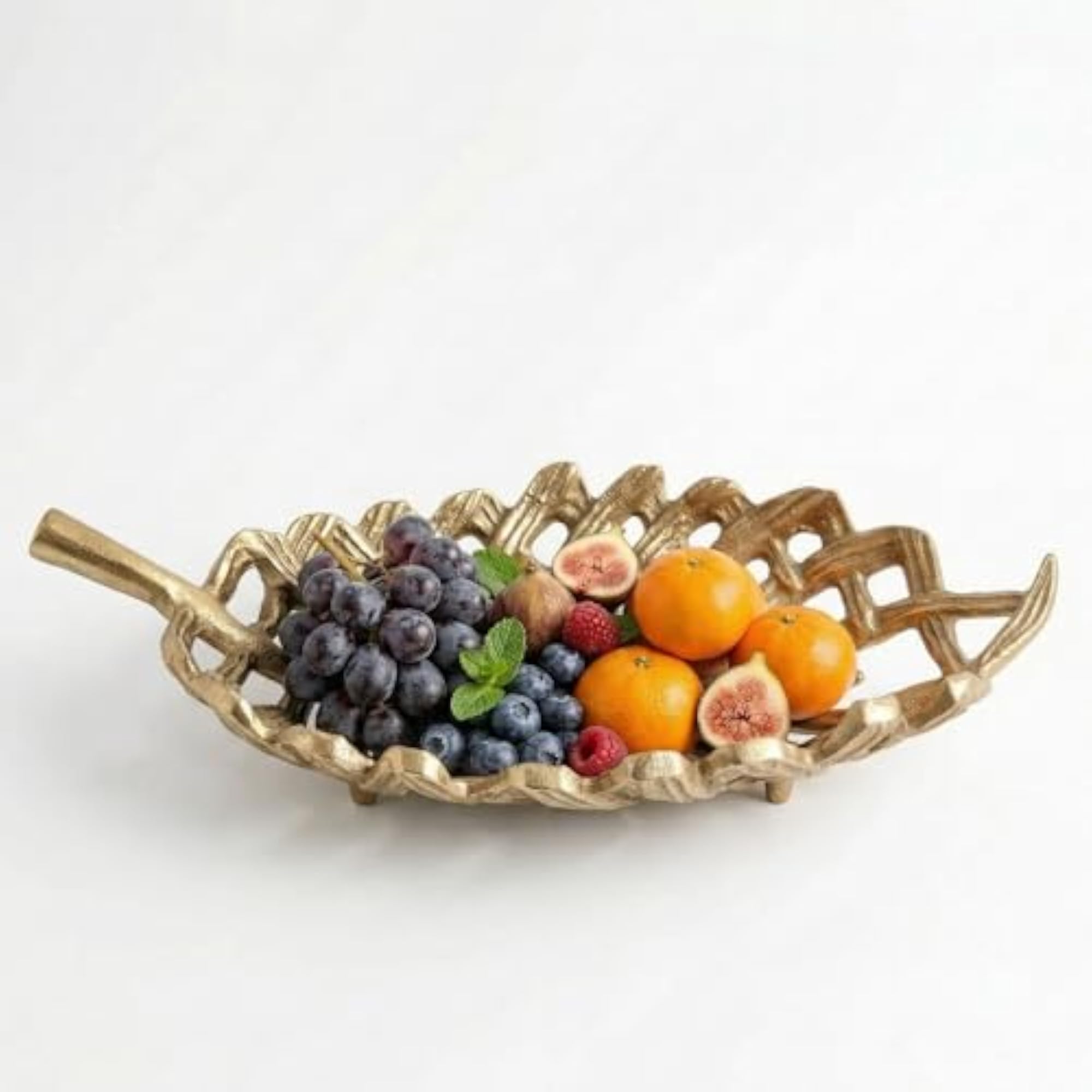 Aluminium Gold Monstera Leaf Decorative Bowl