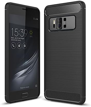 ASUS ZenFone AR ZS571KL Case,Mustaner Shock-Absorption Carbon Fiber Flexible TPU Rubber Soft Silicone Full-Body Protective Cover for ZenFone AR 5.7" ZS571KL(Black)