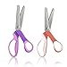 LILYS PET 9.0" Professional Stainless Steel Dressmaking Sewing Pinking Scissors Zig Zag Fabric Craft Scissors (Scalloped+Serrated)