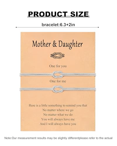 Image of Mother Daughter Bracelets Set for 2 Matching Heart Bracelets for Mother and Daughter to My Mom Bracelet Birthday Mothers Day Gifts for Mom Daughters
