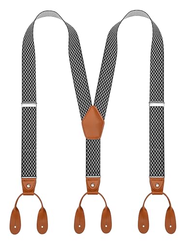 Image of Suspenders for Men Button End Adjustable Y-Back Elastic 47 Inches