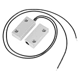 Yechiry 1 Pair Magnetic Door Switch, Metal Housing Window Door Safety Alarm Switch Normally Closed Magnetic Reed Switch Wired Security Sensor Alarm for Garage, Industrial Warehouse, Shops
