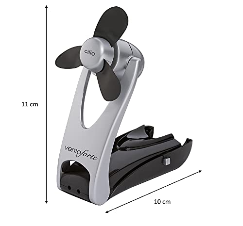 Cilio 190519 Mini Ventilatore, Plastica, Argento