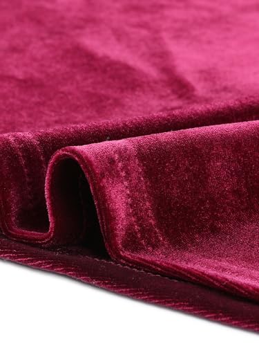 Seta T Women's Velvet Top V Neck Long Sleeves Solid Casual Tunic Blouse Loose T-Shirt Large Wine Red by Seta T - Image 14