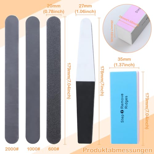 KEWAYO 6 Polierstäbe set - für Kunststoff Modell Metall Holz Schleifstäbe Modellbau Werkzeug Schleifpapier Schleifen Polieren Accessoires Mini Finger Schleifer