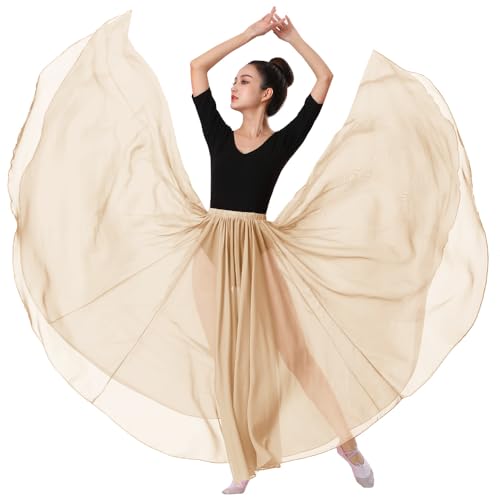 Amazon.com: 720 Silky Sheer Chiffon Elastic Waist Long Dance Skirt