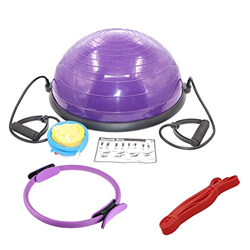 GZD Core Training Air Dome, Yoga Halbkugel mit Luftpumpe und Widerstand Bands,Lila Cover