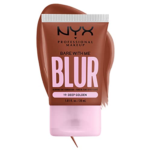 NYX Professional Makeup Fond de Teint Effet Flouté Bare With Me Blur Couvrance Moyenne Fini Naturel Niacinamide Matcha & Glycérine Hydratation Jusqu'A 12H Teinte : Deep Golden 19 - vue 8