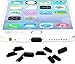 PortPlugs Dust Plugs Compatible with iPhone 11, XS, XR, X, 8, 7 - Curved Bezel Lightning Port Covers for Dust, Dirt, Lint - Include Cleaning Brush | Black (10-Pack)