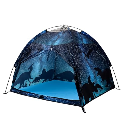 Kids Play Tent Lucky Castle Playhouse for Boys and Girls Easy Fun Dome Tent Camping Playground Pop Up Tent for Kids Indoor and Outdoor Imaginative Play Perfect Kid's Gift (Black Dinosaur)
