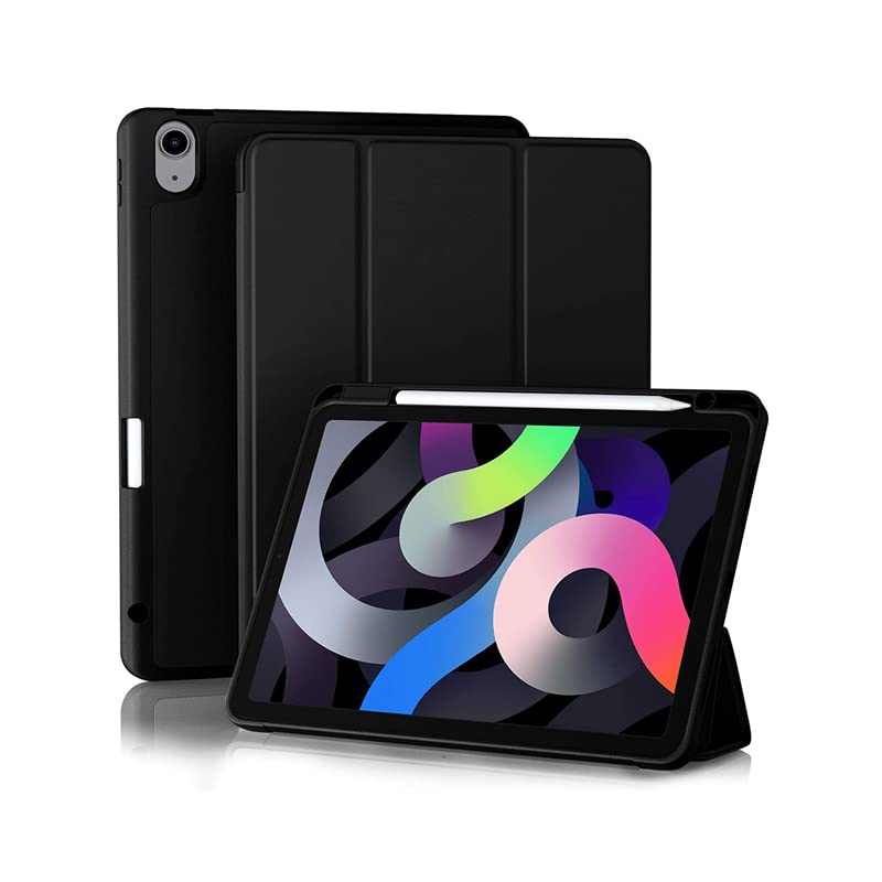 Flip Case with Pencil Slot Magnetic Stand Cover Compatible for iPad Air 5 iPad Pro 12.9 2021 2020 Pro 11 2021 Mini 6 5 4 iPad 9 10.2 Pro 10.5 Pro 9.7 (Black iPad Air 5 / Air 4)