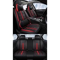 Housses Siège Auto Universelles - Cuir PU 5 Places Noir