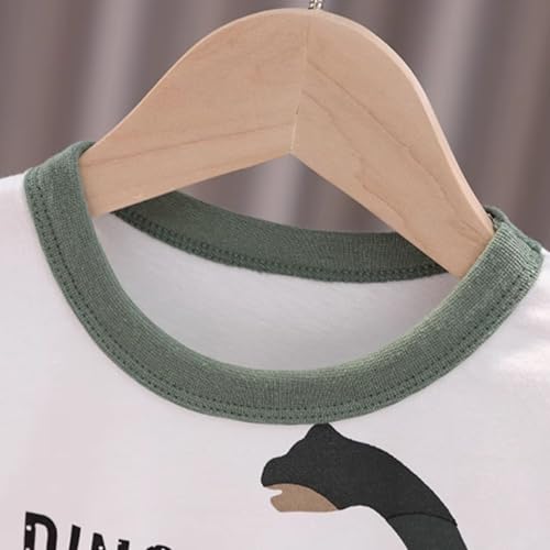 Image of Toddler Boy Clothes Cartoon Cotton Summer Short Sleeve T-Shirt and Shorts Kids Outfit Set 2-7 Year