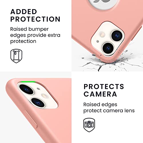 Image of VONZEE Liquid Silicone Soft Back Cover for iPhone 11 Case, Shockproof Slim Camera & Full Body Protection Non Yellowing Cover with Microfiber Lining & Logo Cut (6.1 Inch) -Pink