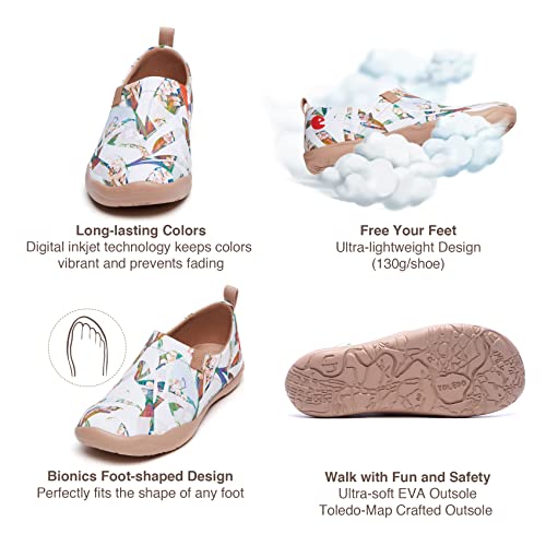 Image of UIN Women's Slip On Shoes Colorful Comfortable Lightweight Art Travel Sneakers Casual Floral Stylish Everyday Loafers