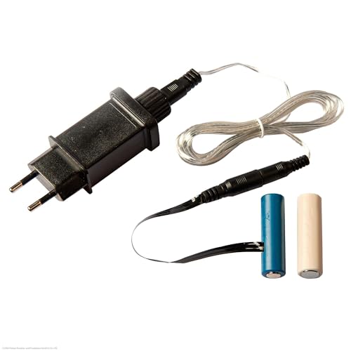 Hellum Adaptador de Pilas AA 2X, Fuente de alimentación de 4,5V Recambio de Pilas AA para 2 Piezas de Pilas AA, Pila Falsa a 230V con Cable de 1,8m, eliminador de Pilas para decoración a Pilas 150810