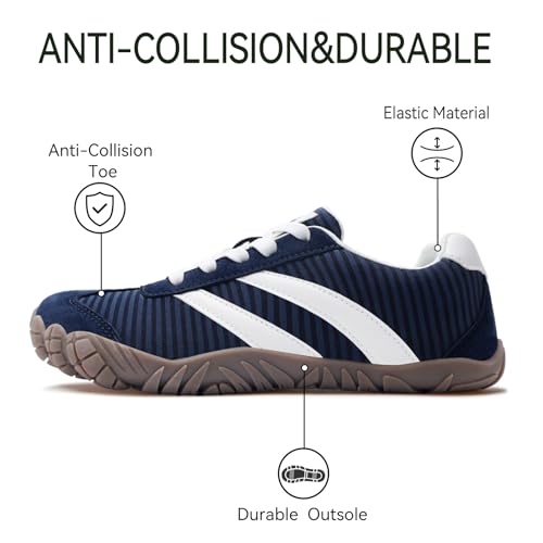 Image of Barefoot Shoes Women Casual Sneakers,Wide Toe Box Shoes Women Zero Drop Barefoot Shoe Men,Minimalist Trail Running Shoe,Non-Slip Lightweight Breathable Comfortable Fashion Walking Hiking Shoes Unisex