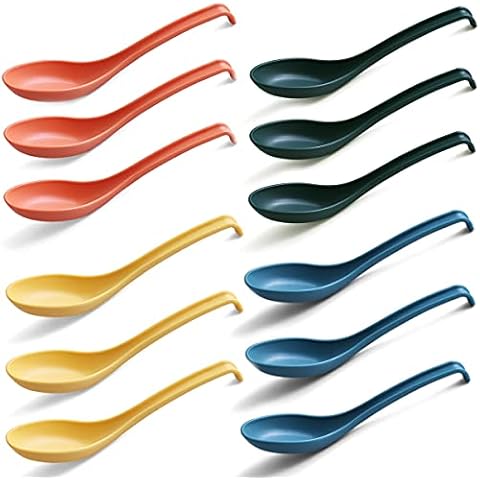 Evanda Soup Spoon, ECO Friendly Dinner Spoon,Made of Food Grade PP, BPA Free,Easy Clean,Dishwasher Safe Set of 12(Mix Color) Cover