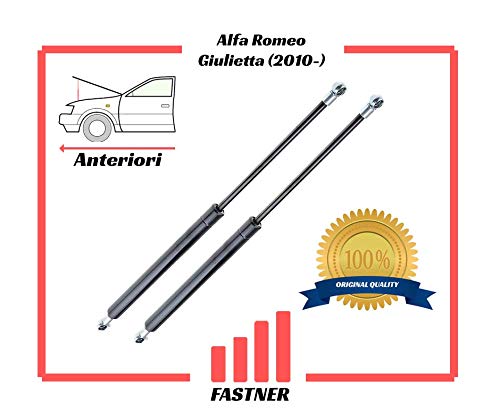 Compatibile con Alfa Romeo Coppia Ammortizzatori Molle a Gas Pistoni Pistoncini Anteriori Cofano Motore Giulietta (2010-) 50519970