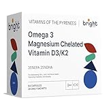 Omega-3, Magnesium, Vitamins D3 K2 4000 UI – Non-GMO | Powerful Synergy for Mobility, Energy and Cardiovascular Protection I 28 Daily Doses