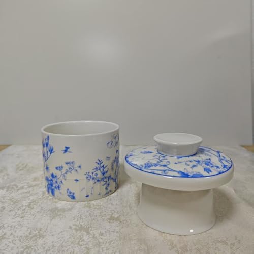 Image of Butter Crock with Water Line, Ceramic Butter French Keeper Dish with Lid for Fresh Spreadable Butter