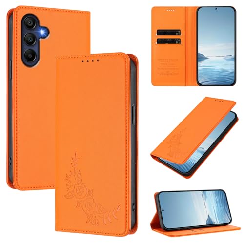 �X�}�z�P�[�X �Ή��@�� for Samsung Galaxy A17 / A26�yRFID�u���b�N�z�y�J�[�h�z���_�[�t�����z �}�O�l�b�g�J�� �X�^���h�@�\�t���z�X�}�z�P�[�X Orange