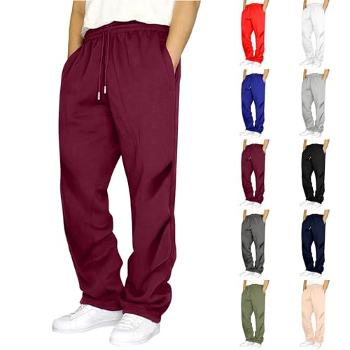 Mens Sweatpants Open Bottom Joggers for Men with Pockets Loose Fit Athletic Pants for Running,Casual