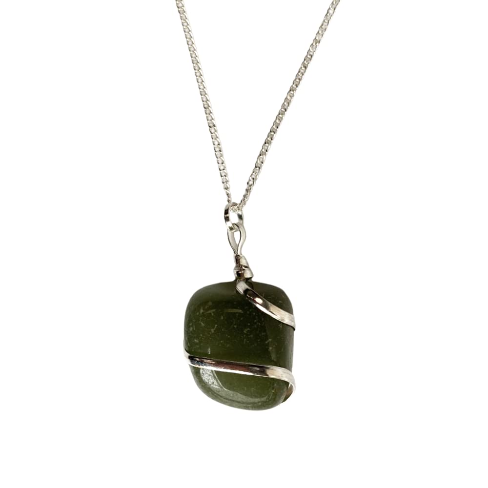 VIE Tumbled Stone Wire Wrap Pendant, 2-3cm, Green Aventurine, One